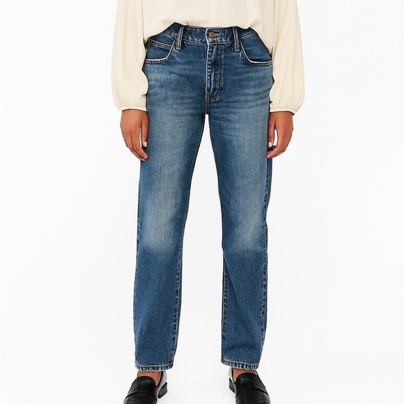 TRIARCHY High Rise Slim Fit Straight Leg Jeans - Picture 1 of 12